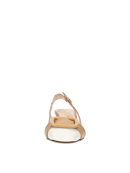 Nappa leather slingback pump ELENA DEL CHIO | 4006MARRONE-SENAPE-BEIGE